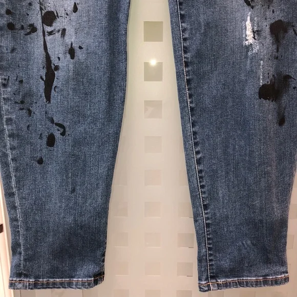 🎉3HP🎉 LANE BRYANT Low Rise Boyfriend Jeans Distressed Deconstructed Stretch 16 - Picture 5 of 16